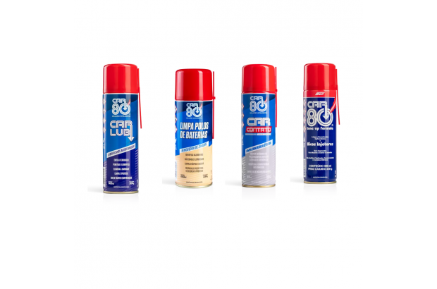 Kit Limpa Contato + Descarbonizante + Desengripante + Limpa Polos de Baterias 