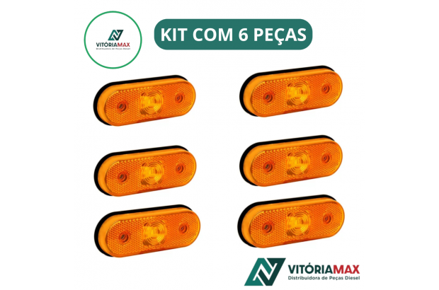 Kit 6 Lanternas Laterais Led Tipo Facchini Âmbar Bivolt