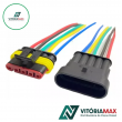 Kit 4 Conector Chicote Lanterna Led Lateral Carreta 5 Vias
