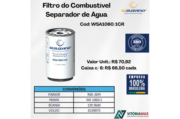 Filtro De Combustível Separador De Água SCANIA/VOLVO